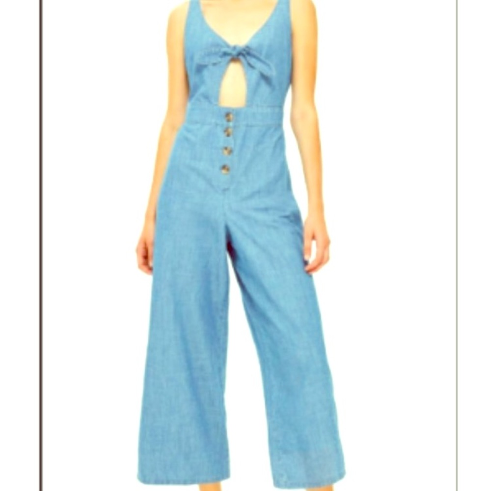 Topshop Moto lightweight denim jumpsuit. Size 4.